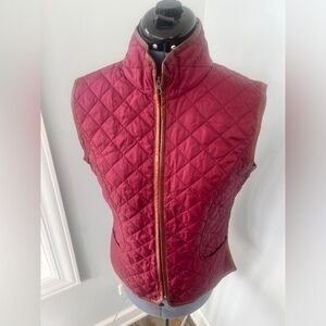 Beretta Sz M LUCIANO BARBERA Italian Burgundy Nylon Quilted Leather Trim Vest
